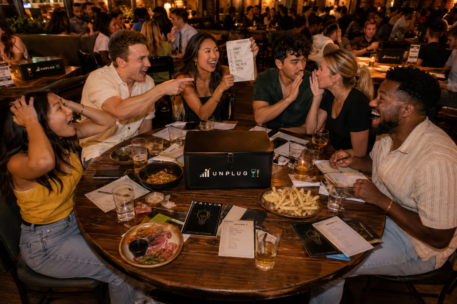 Trivia Pack club night with answers being revealed
